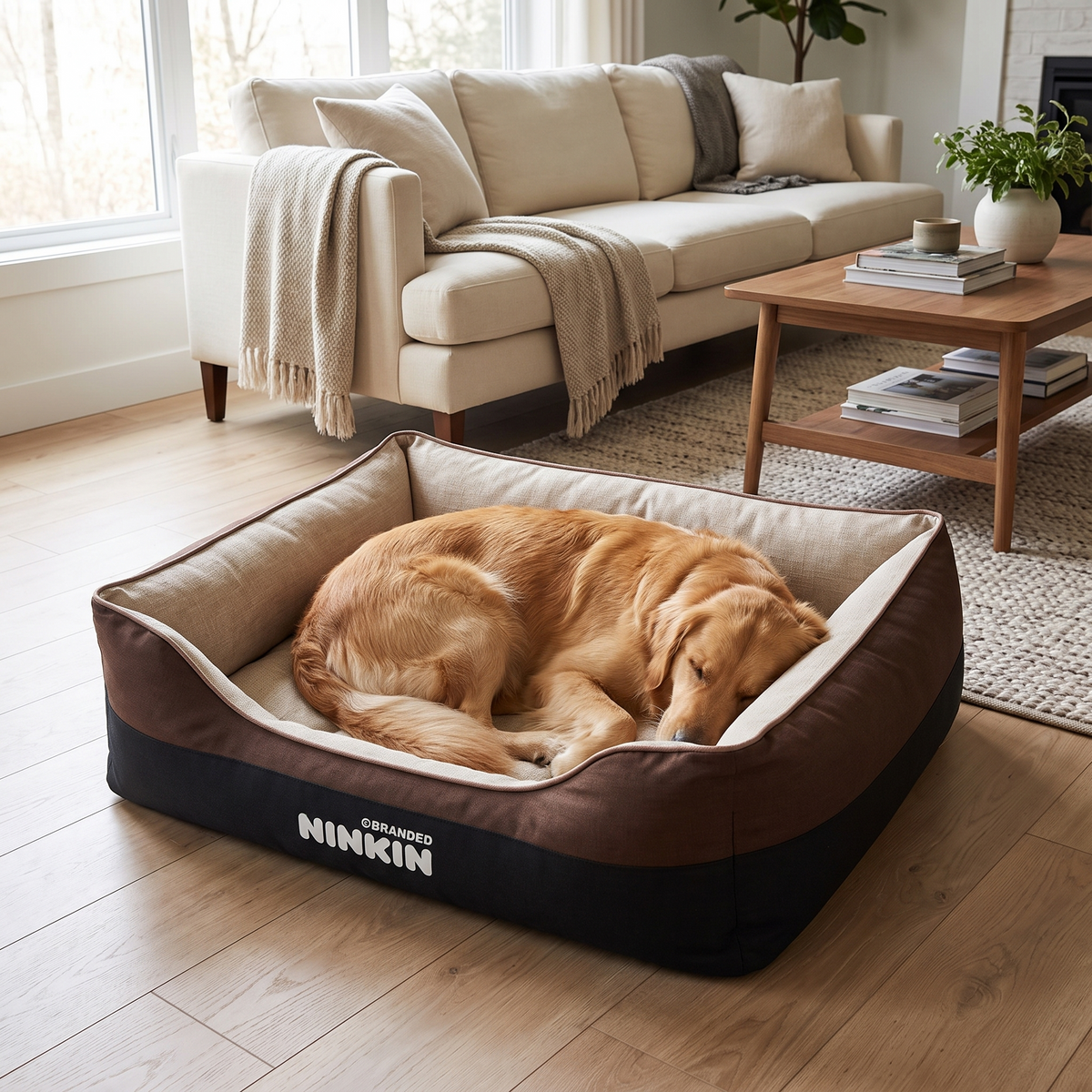 Washable Four Seasons Bed beige lifestyle