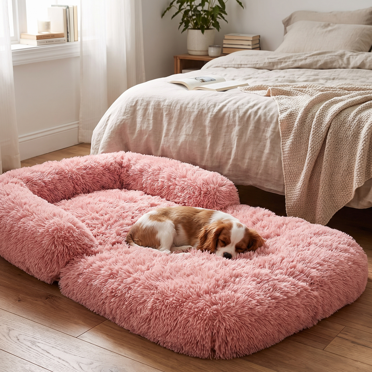 Foldable Sofa Dog Bed pink lifestyle 1