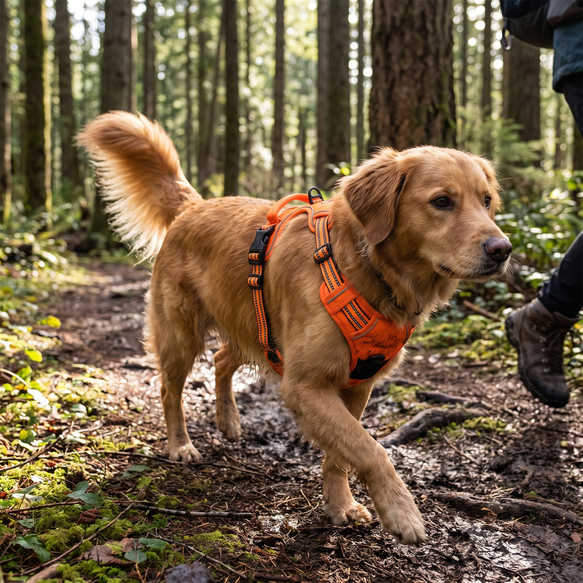 No Pull Harness Vest orange lifestyle 1