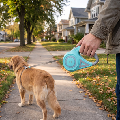 Retractable Lead with Light teal lifestyle
