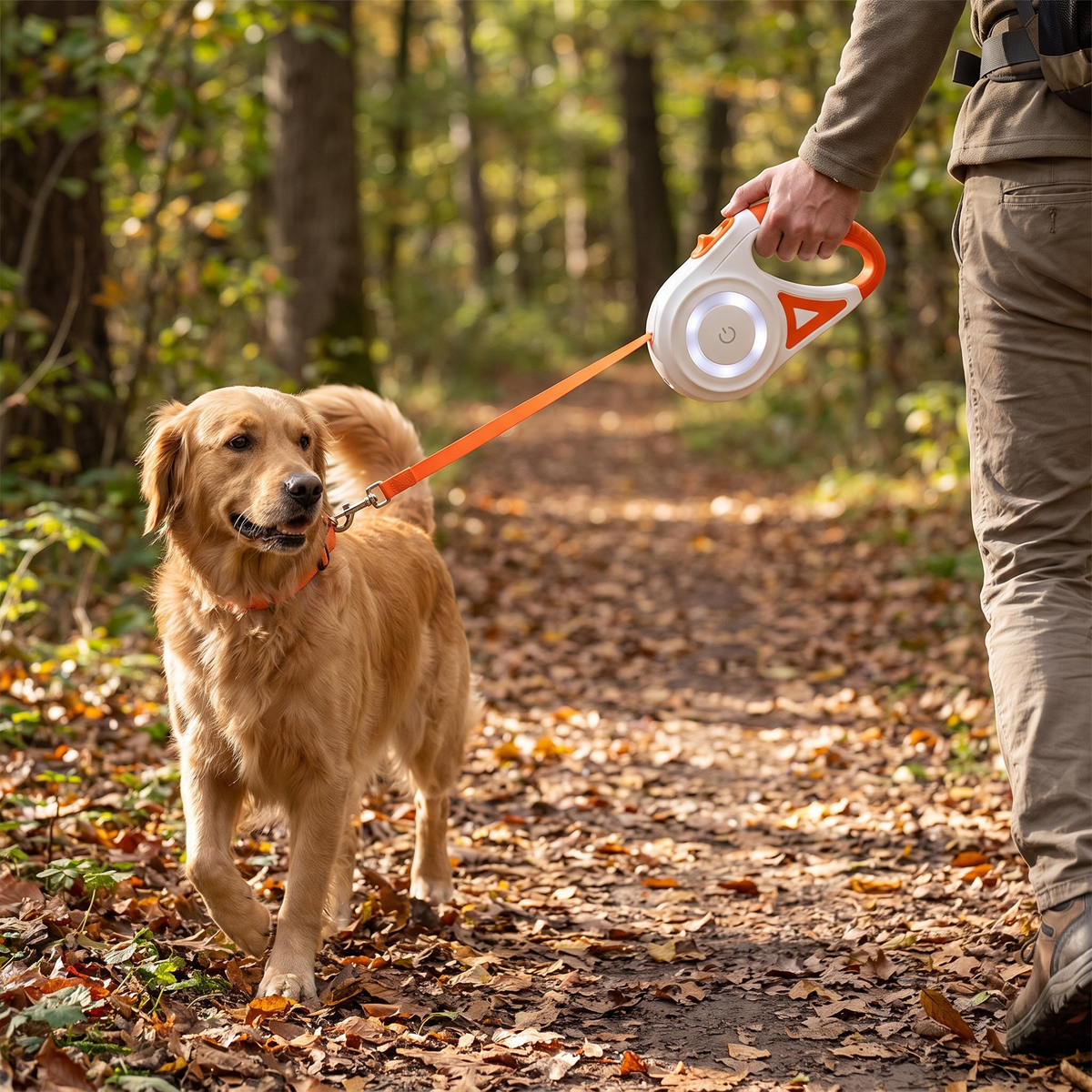 Retractable Lead with Light orange lifestyle
