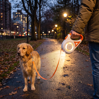 Retractable Lead with Light night lifestyle