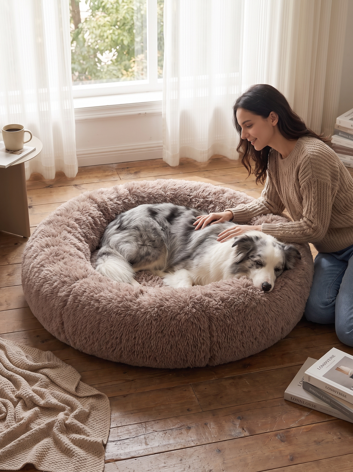 Large dog resting hips on the memory foam bed