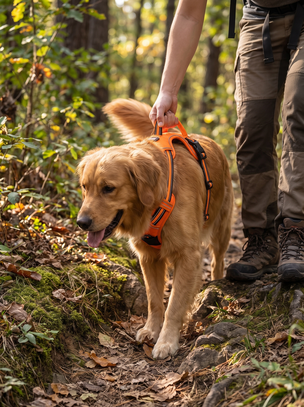 Padded chest panel of the no pull dog harness