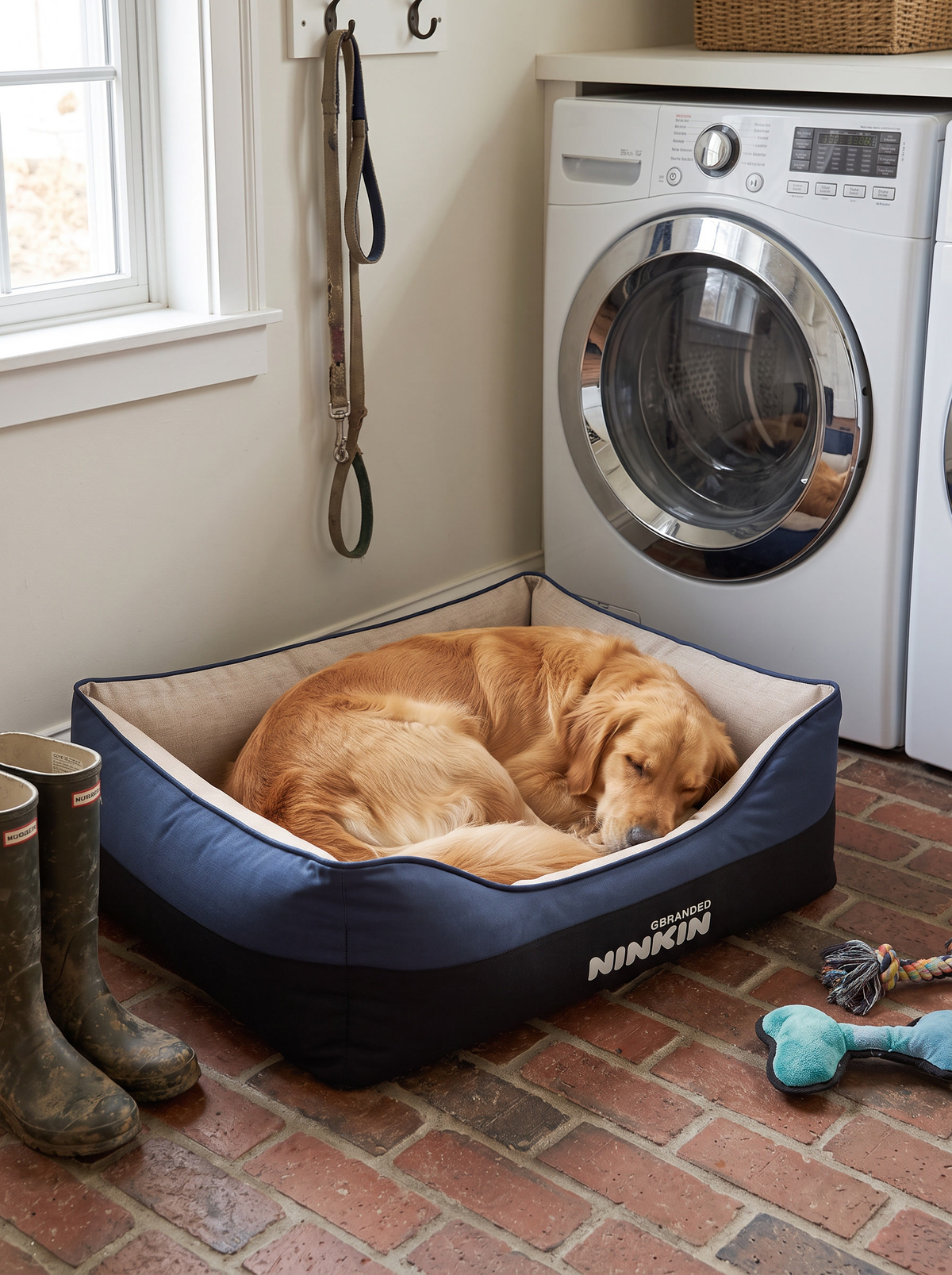 Oxford fabric cover of the washable dog bed