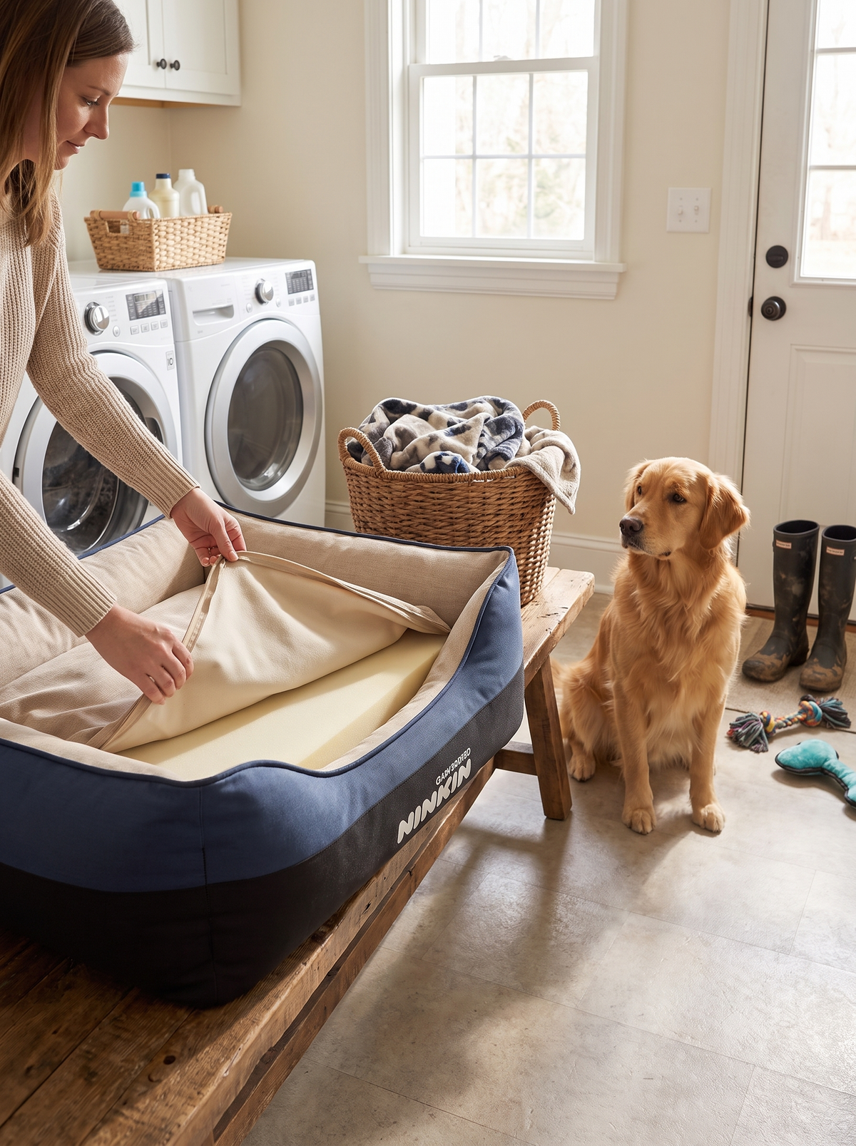 Removable cover coming off the four seasons dog bed